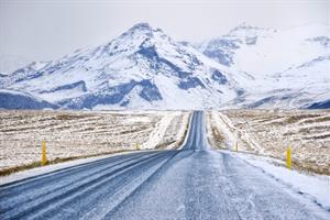 Icelandic wintry road