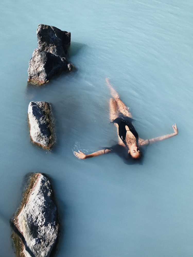 Floating in an Icelandic hot spring Floating in an Icelandic hot spring