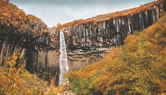 Svartifoss Waterfall Autumn